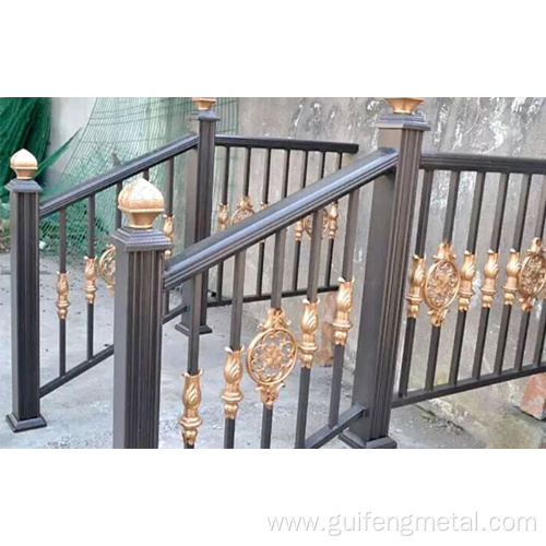 Zinc steel aluminum stair railings wooden handrails